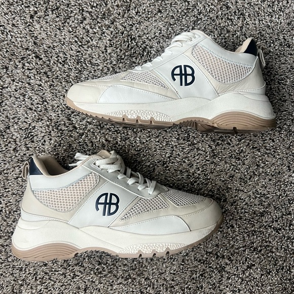 ANINE BING Beige Dina Sneakers Size 38 7.5 - Picture 2 of 6
